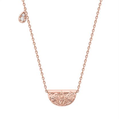 Lotus Engraved Pendant Necklace