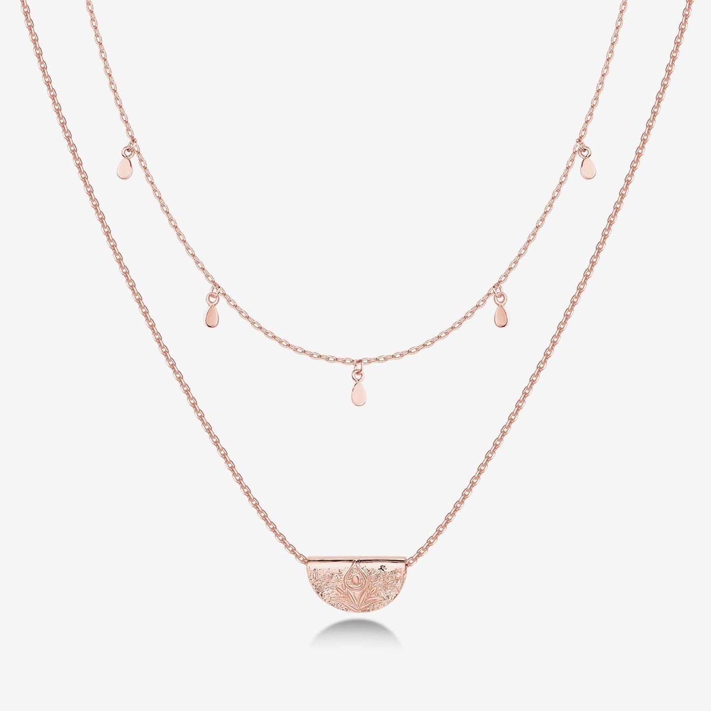 Layered Droplet Station Necklace