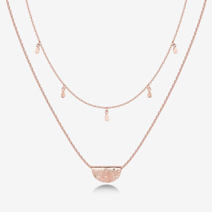 Layered Droplet Station Necklace