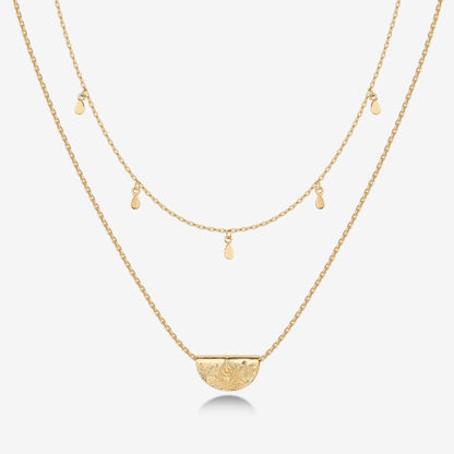 Layered Droplet Station Necklace