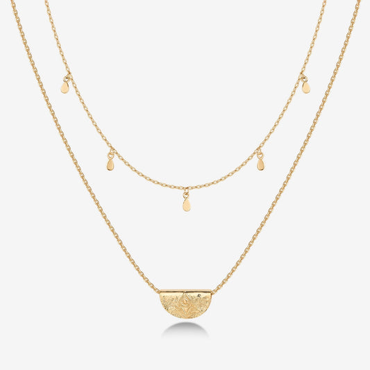 Layered Droplet Station Necklace