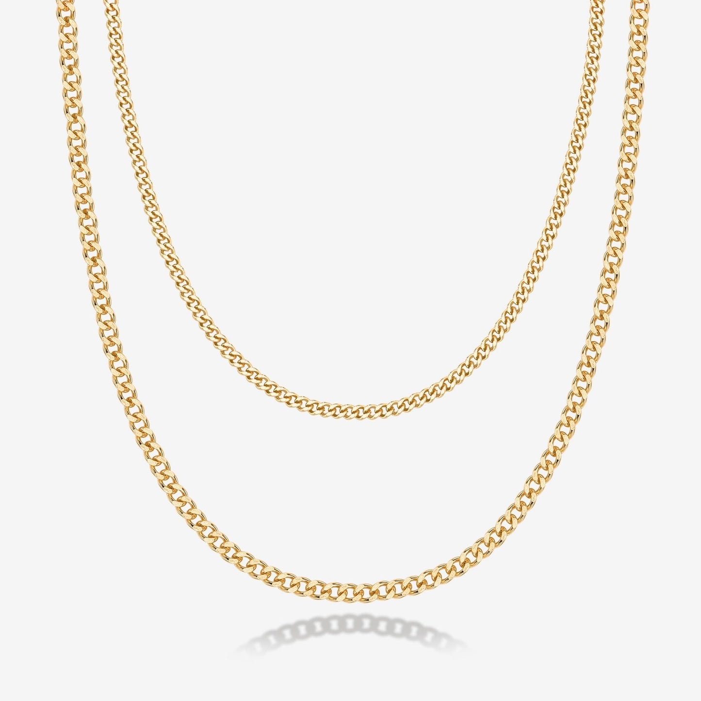 Layered Curb Link Chain Necklace