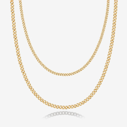 Layered Curb Link Chain Necklace