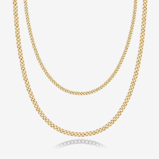 Layered Curb Link Chain Necklace