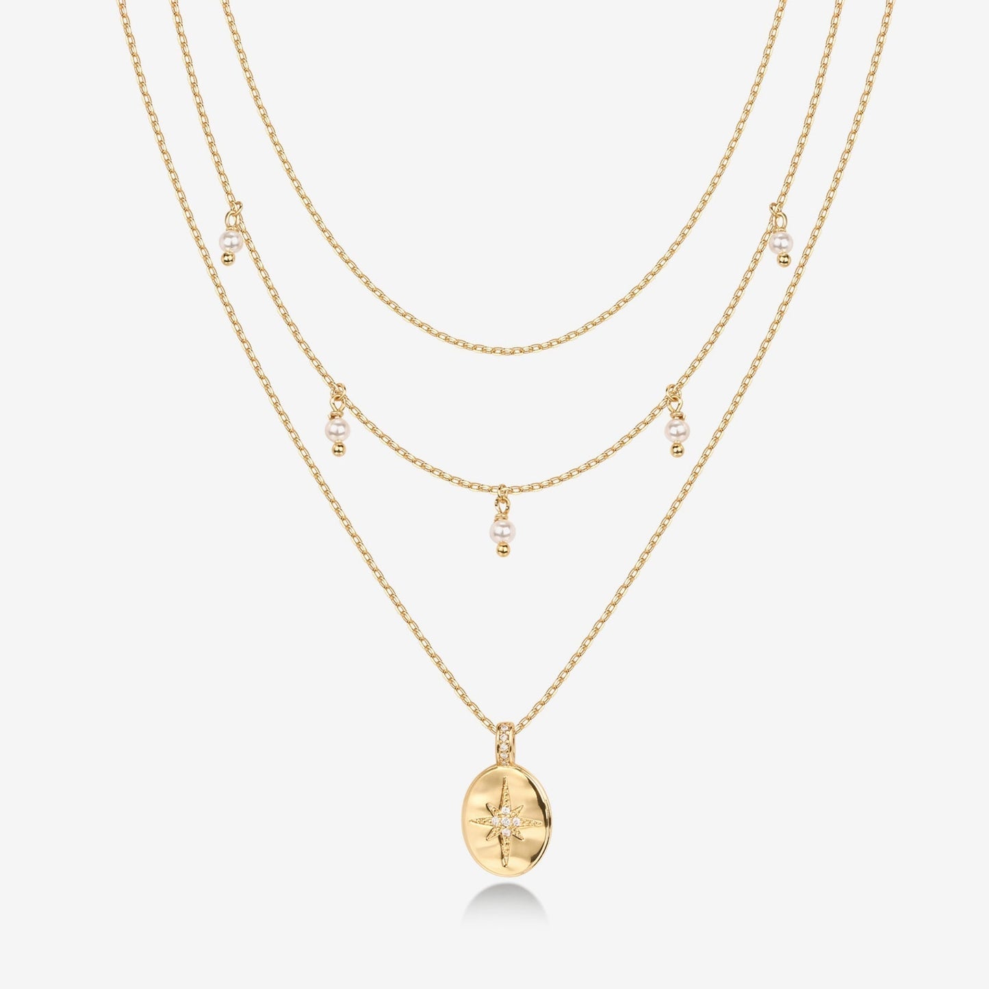 Layered North Star Pendant Necklace