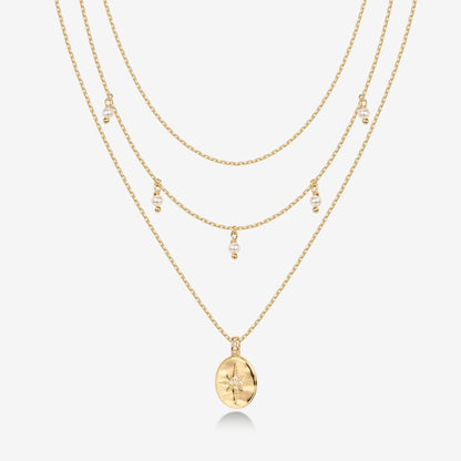 Layered North Star Pendant Necklace