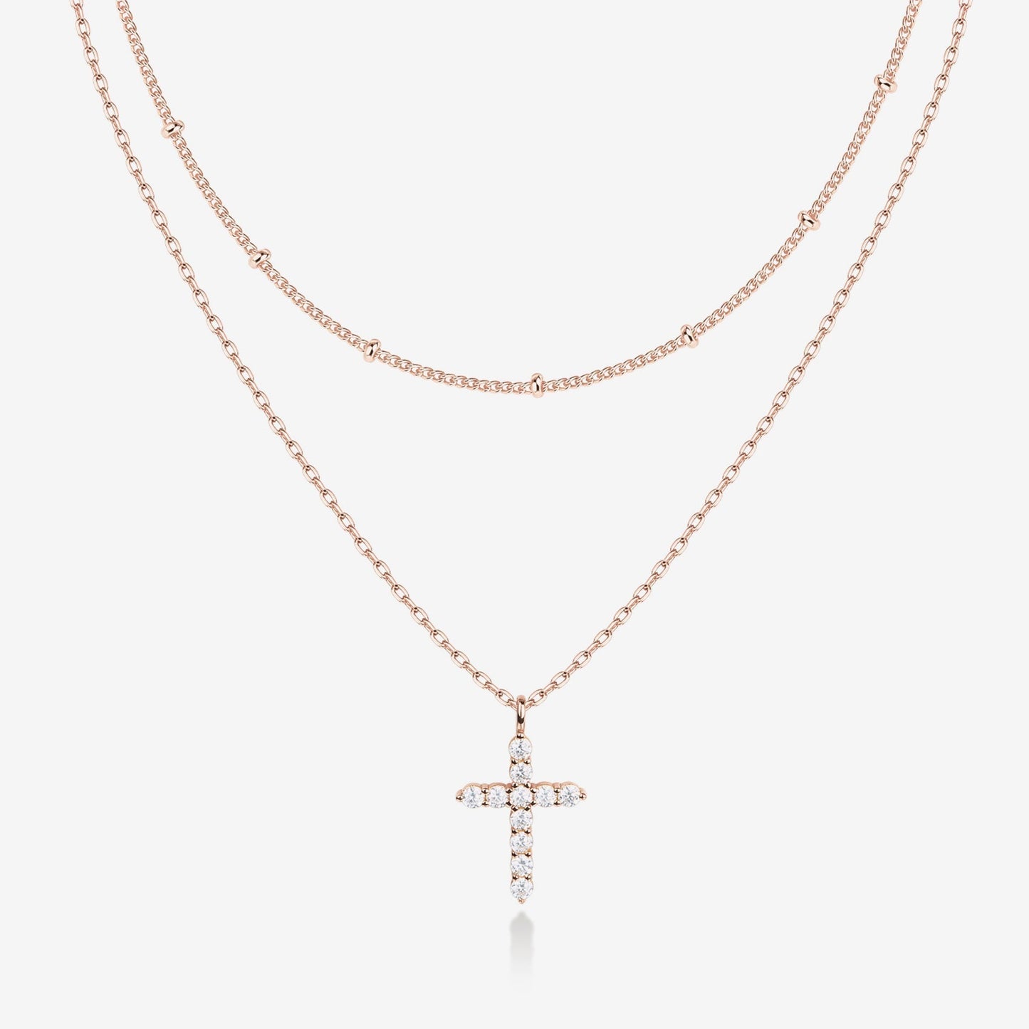 Layered Cross Pendant Necklace