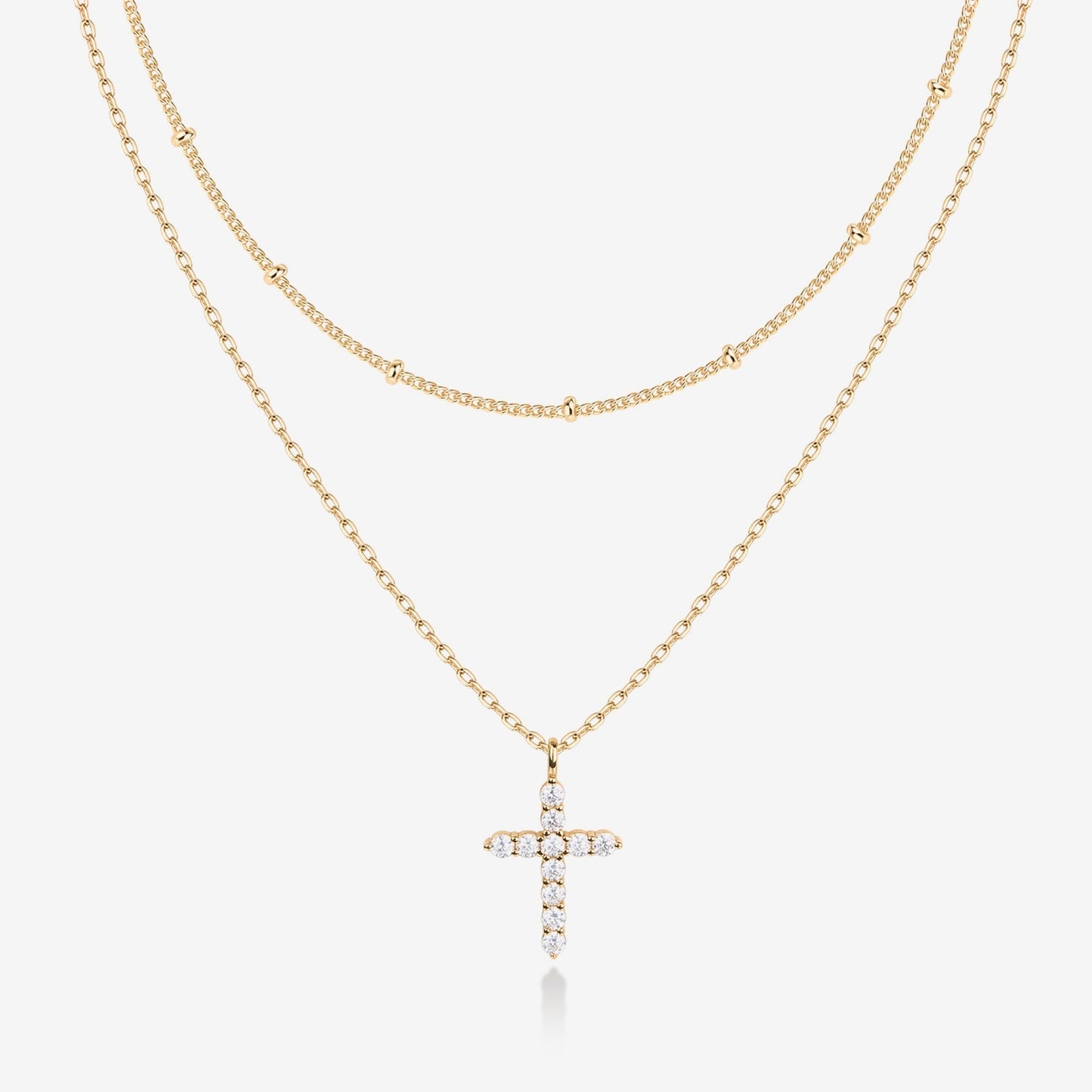 Layered Cross Pendant Necklace