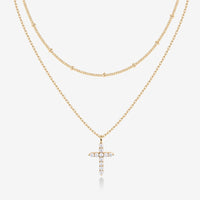 Layered Cross Pendant Necklace
