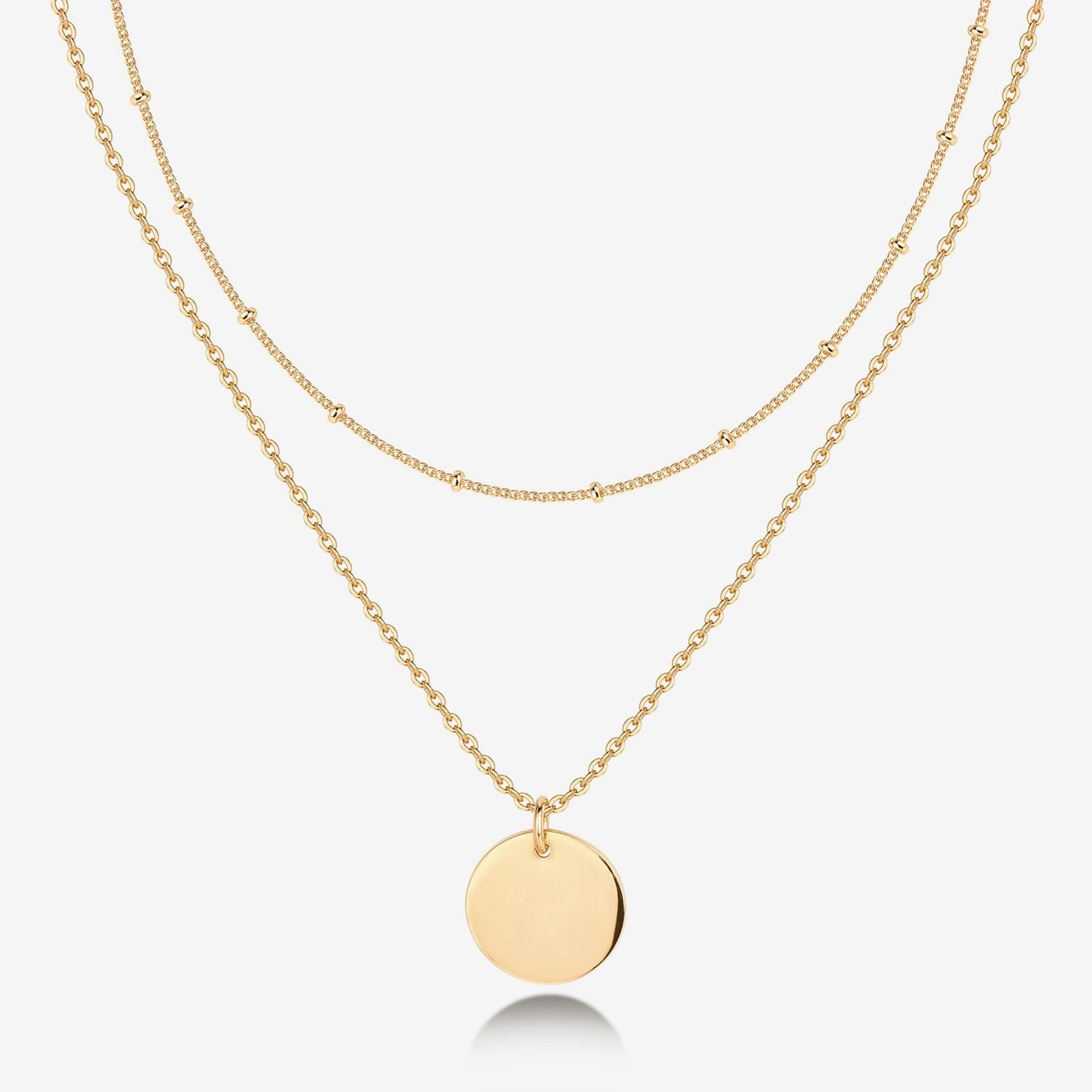 Layered Coin Pendant Necklace