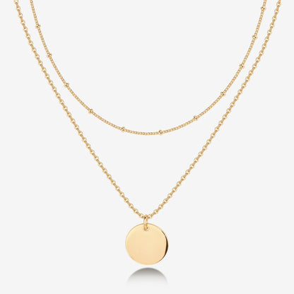 Layered Coin Pendant Necklace