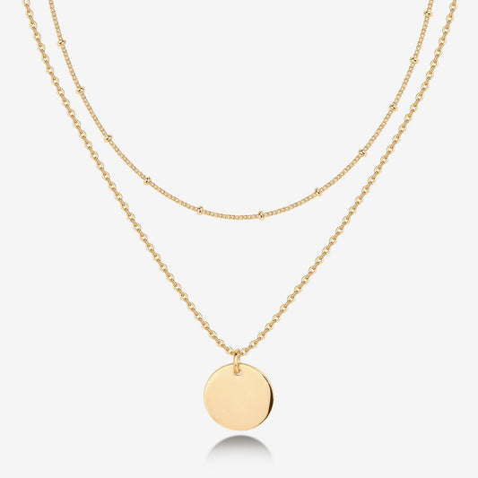 Layered Coin Pendant Necklace