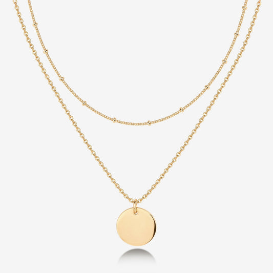 Vermeil Layered Coin Pendant Necklace