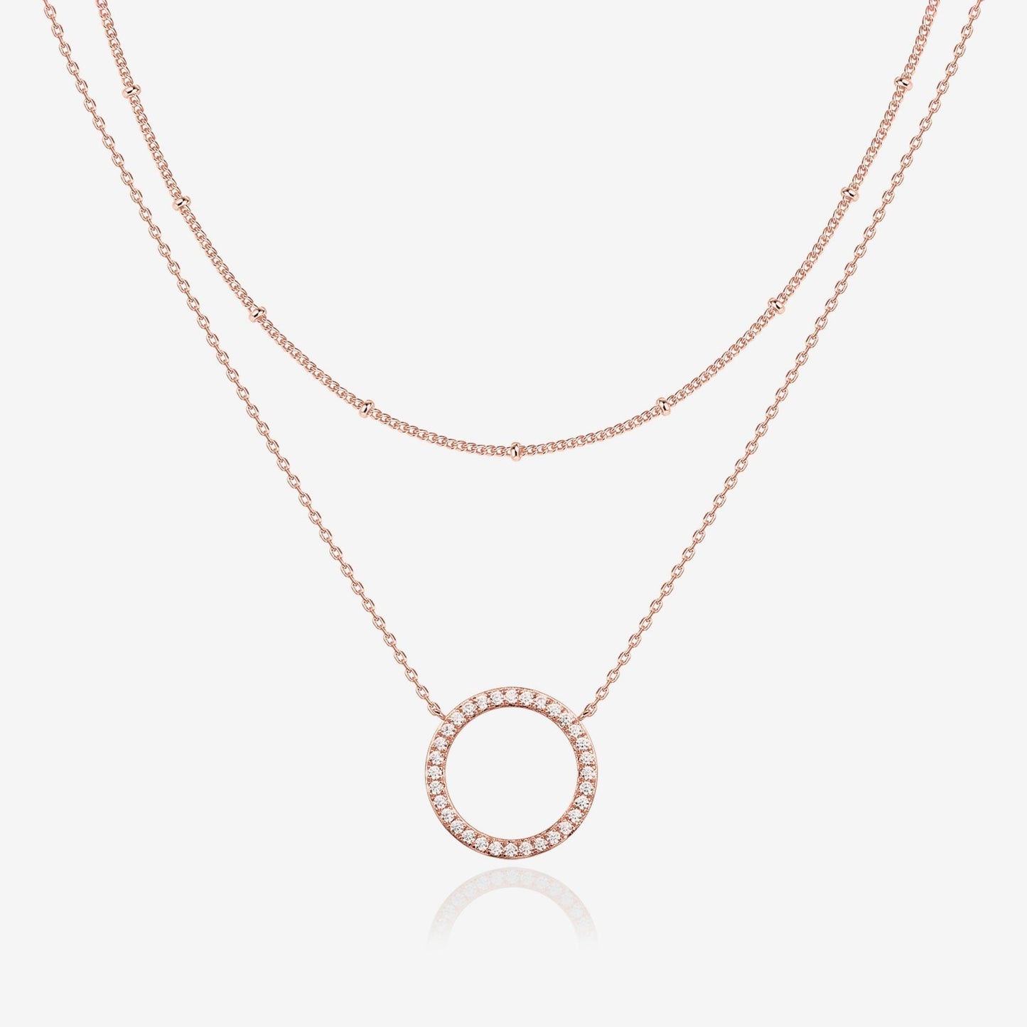 Layered Open Circle Pendant Necklace