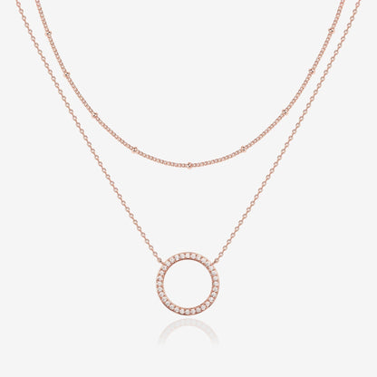 Layered Open Circle Pendant Necklace