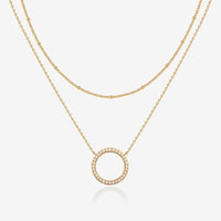 Layered Open Circle Pendant Necklace
