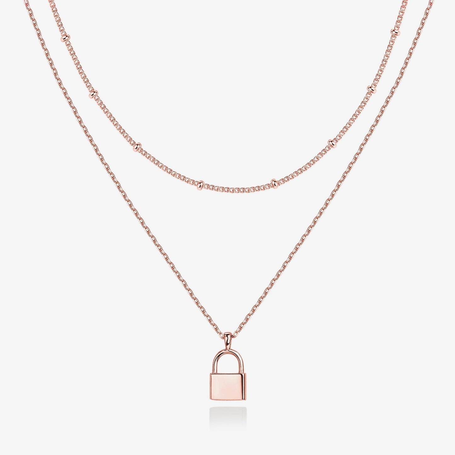 Layered Lock Pendant Necklace