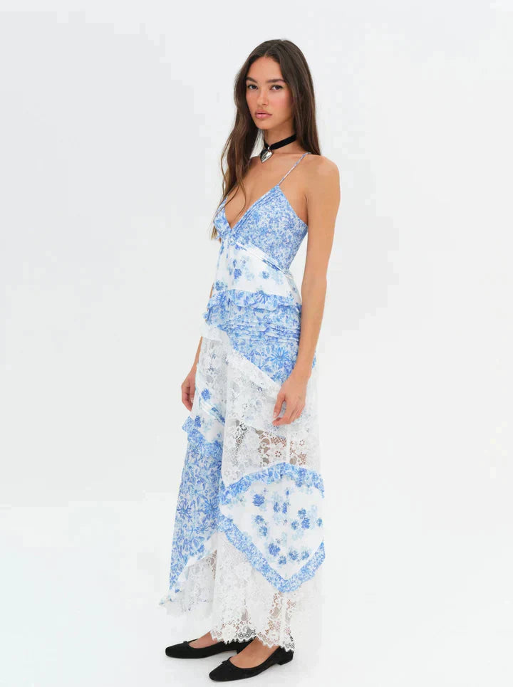 Blue Rosalyn Maxi Dress