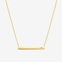 Vermeil Horizontal Birthstone Bar Necklace