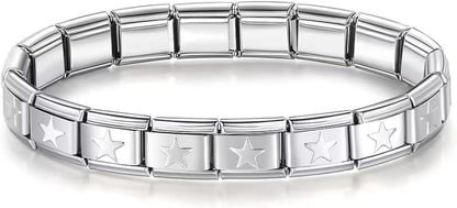 Italian Charm Starter Bracelet (18 links for standard size and 9 links for superlinks)