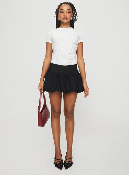 BEST REVENGE® PLEATED BUBBLE MINI SKIRT