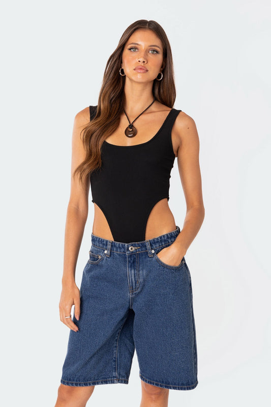 High Cut Ribbed Bodysuit