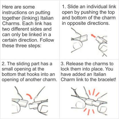 Italian Charm Starter Bracelet (18 links for standard size and 9 links for superlinks)