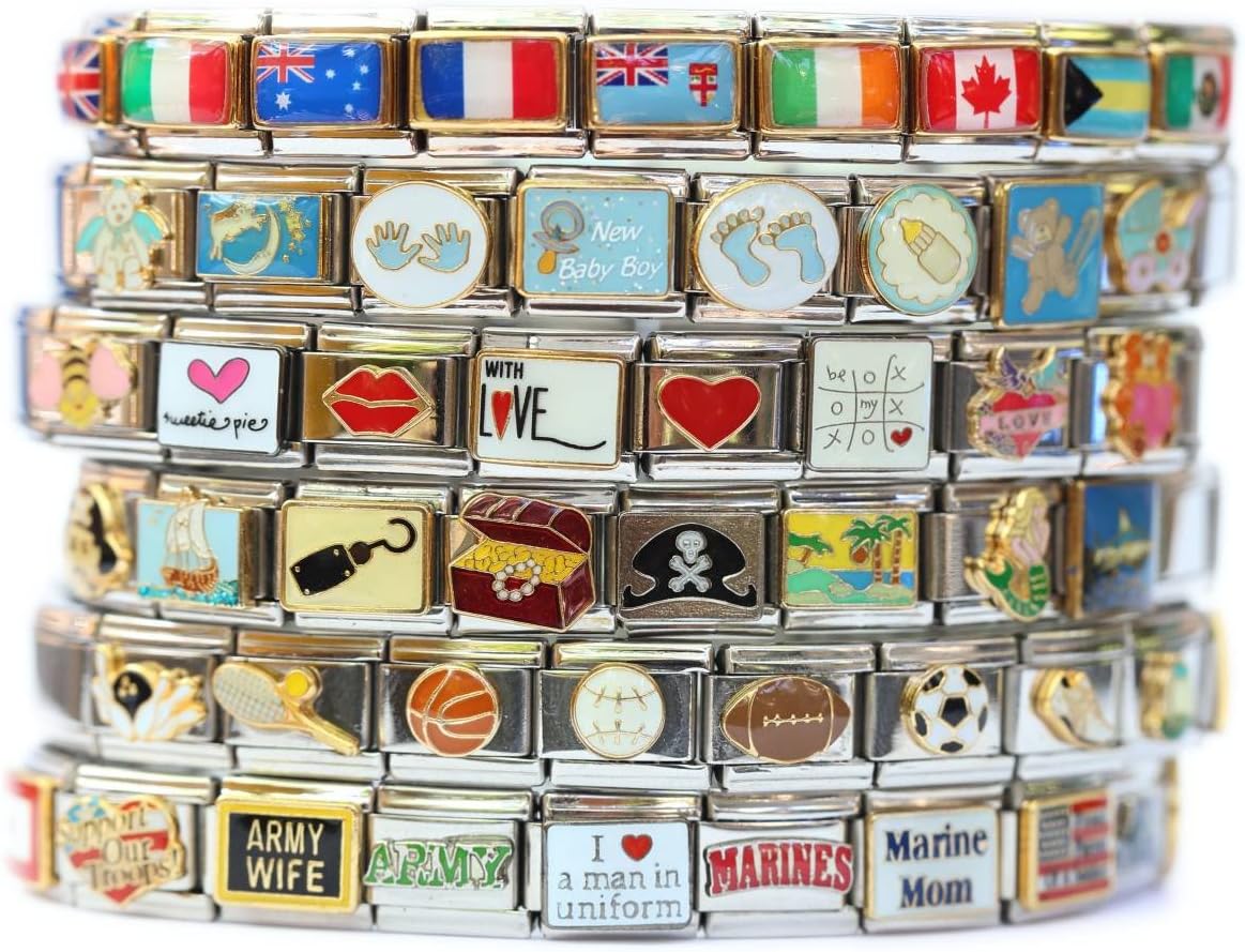 Italian Charm Starter Bracelet (18 links for standard size and 9 links for superlinks)