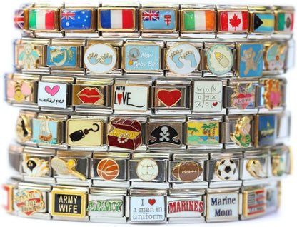 Italian Charm Starter Bracelet (18 links for standard size and 9 links for superlinks)