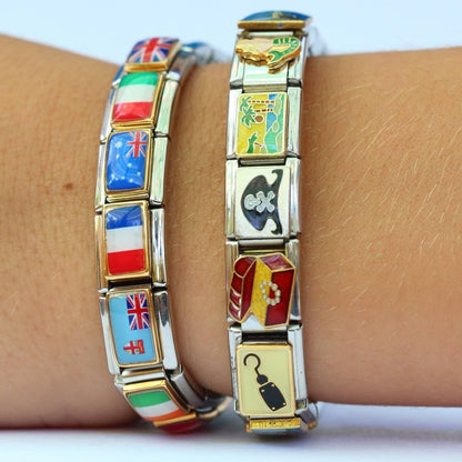 Italian Charm Starter Bracelet (18 links for standard size and 9 links for superlinks)