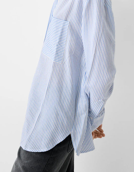 Long sleeve oversize linen shirt