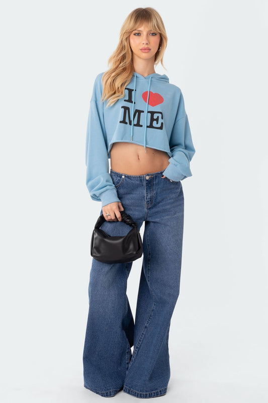 I Love Me Cropped Hoodie