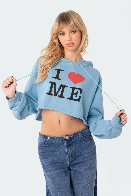 I Love Me Cropped Hoodie