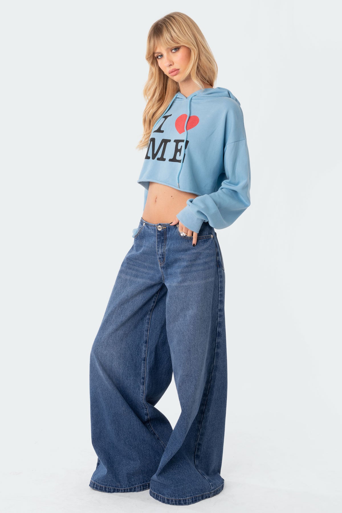 I Love Me Cropped Hoodie