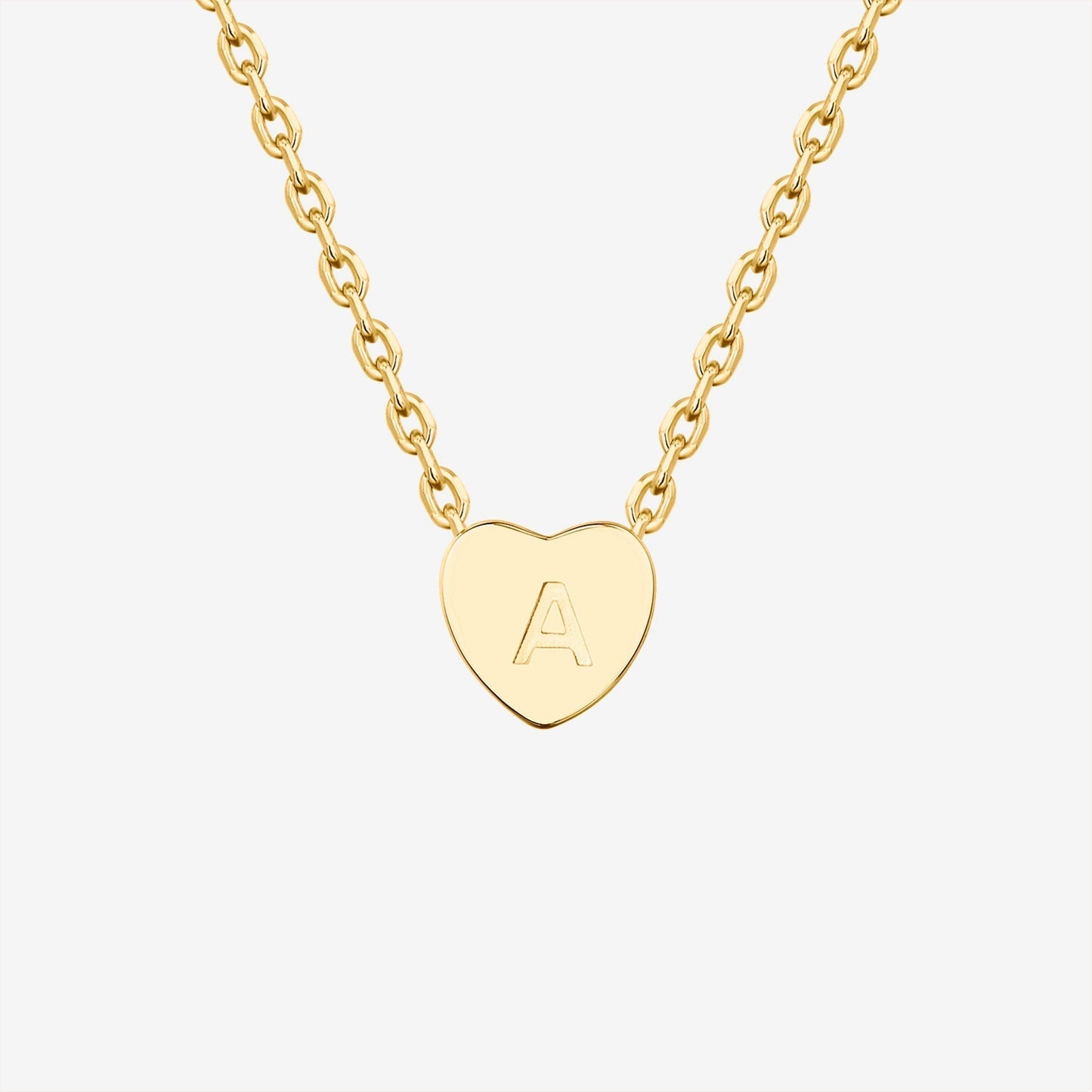 Dainty Heart Initial Necklace