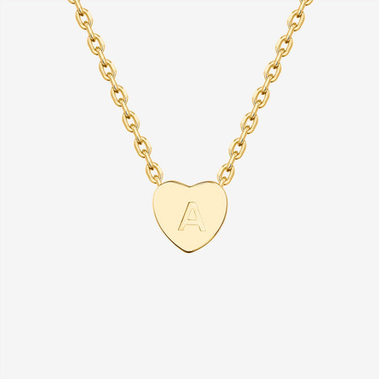 Dainty Heart Initial Necklace