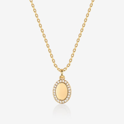 Oval Cubic Zirconia Pendant Necklace