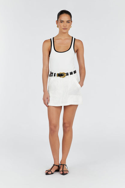EVA OFF WHITE LINEN SKORT