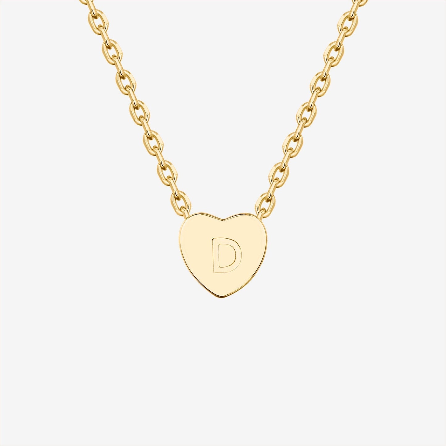 Dainty Heart Initial Necklace