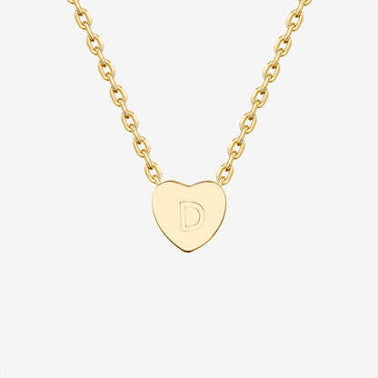Dainty Heart Initial Necklace