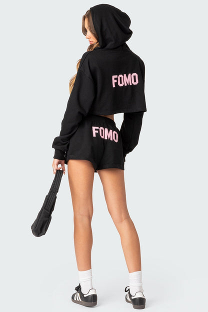 Fomo Cropped Zip Up Hoodie