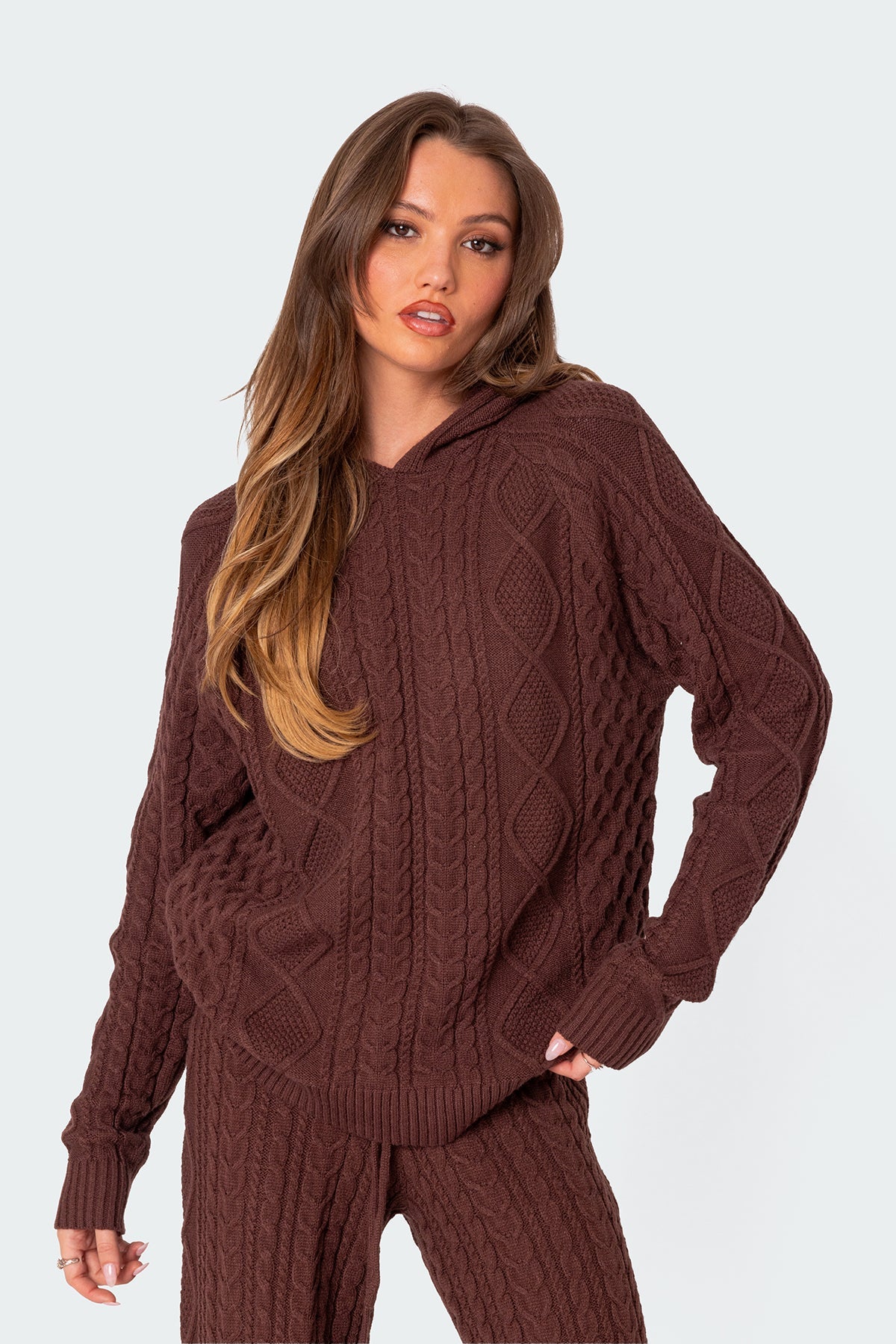 Jelena Cable Knit Hoodie