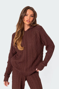 Jelena Cable Knit Hoodie