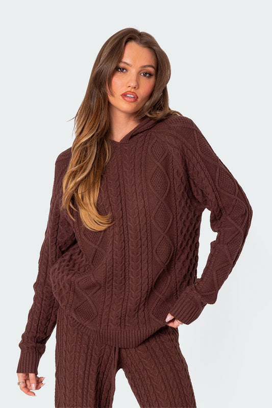 Jelena Cable Knit Hoodie