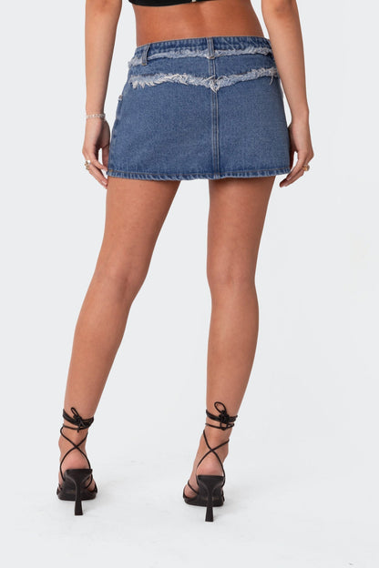 Frayed Denim Mini Skirt