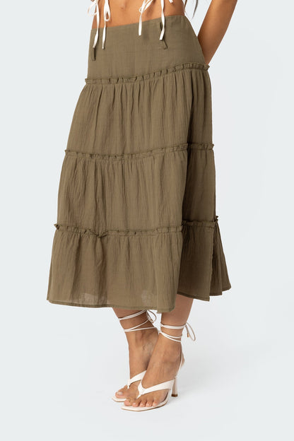 Melinda Tiered Midi Skirt