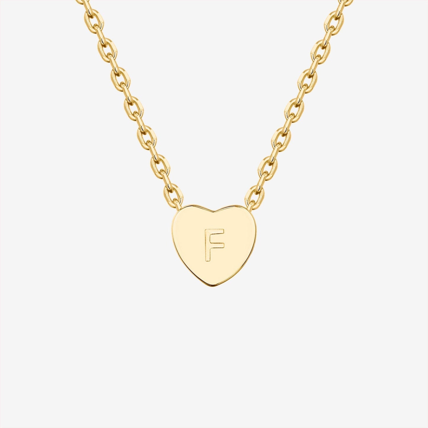 Dainty Heart Initial Necklace