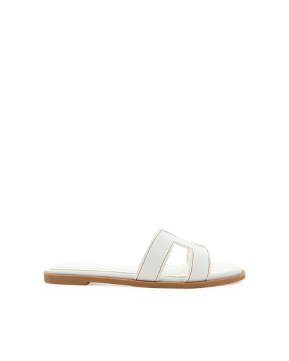 GINA SANDALS- WHITE-TAN