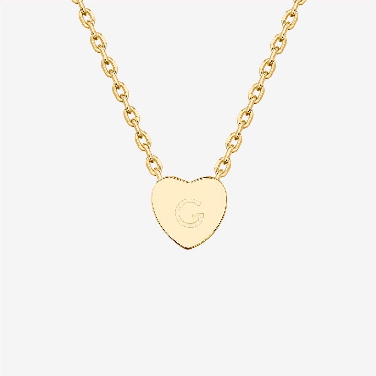 Dainty Heart Initial Necklace