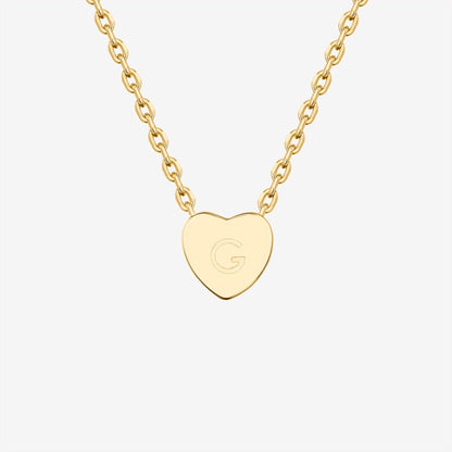 Dainty Heart Initial Necklace